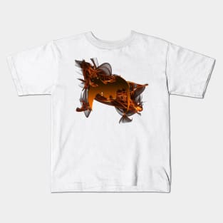 Dragon From The Ashes on Teal Kids T-Shirt